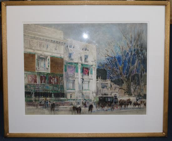 § William Walcott (1874-1943) Study of a theatre in Rome 20 x 27in.